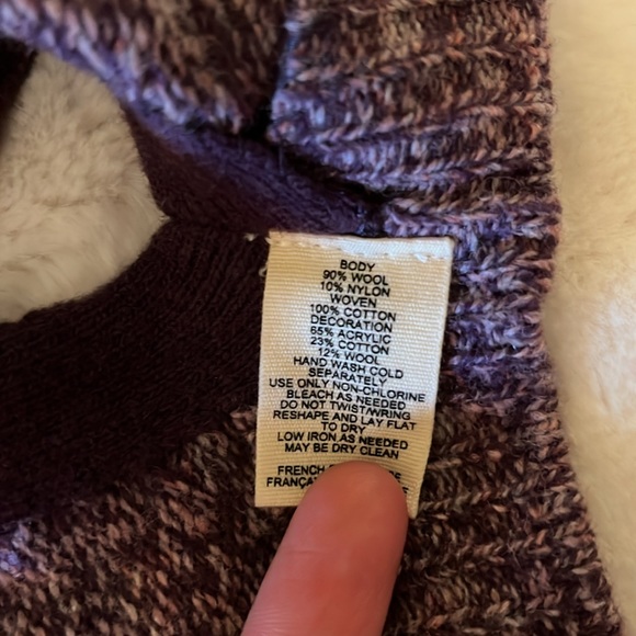 Moth Anthropologie Cropped Knit Sweater Top Shrug Purple Sz S/M - Picture 11 of 11